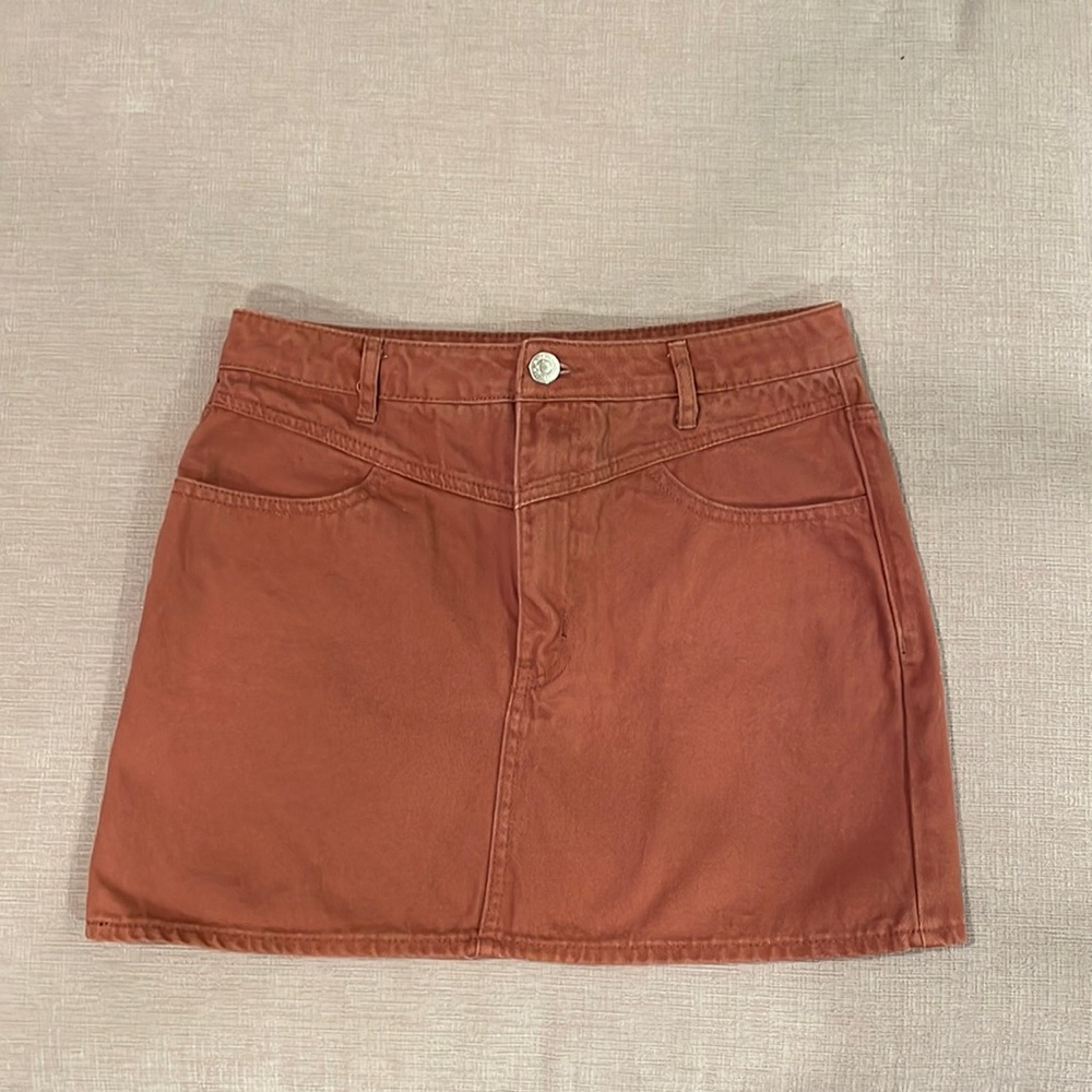Forever 21 cute front pocket front zip denim miniskirt